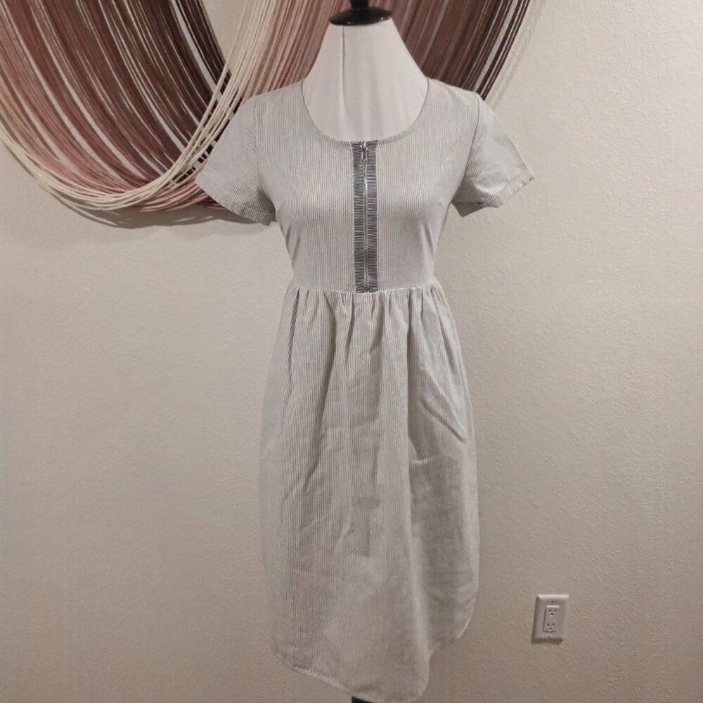Roolee Striped Linen Dress Sz S